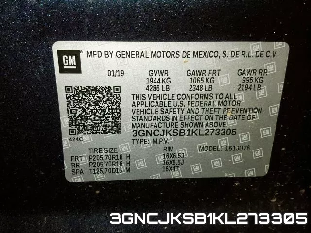 3GNCJKSB1KL273305 фото 2