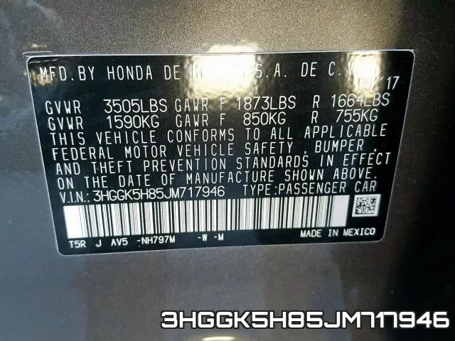 3HGGK5H85JM717946 фото 2