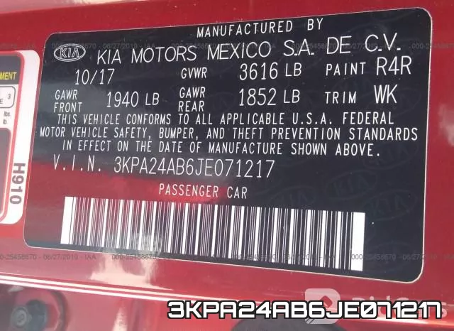 3KPA24AB6JE071217 фото 10