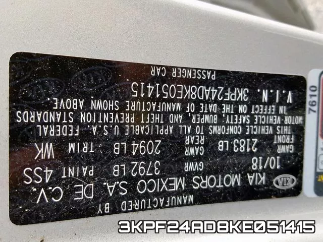 3KPF24AD8KE051415 фото 2