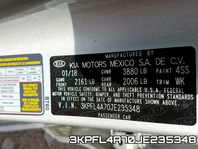 3KPFL4A70JE235348 фото 2