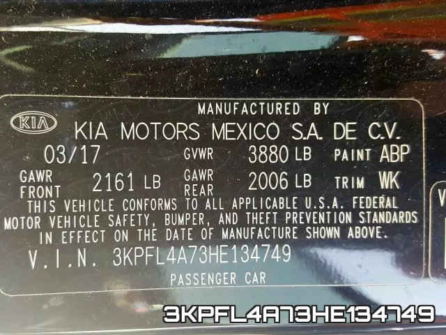 3KPFL4A73HE134749 фото 2