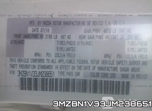 3MZBN1V33JM238651 фото 10