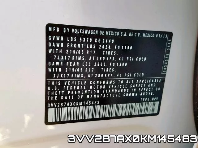 3VV2B7AX0KM145483 фото 2
