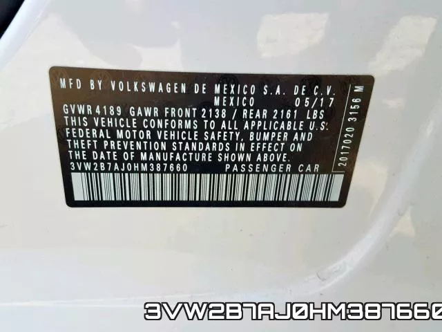 3VW2B7AJ0HM387660 фото 2