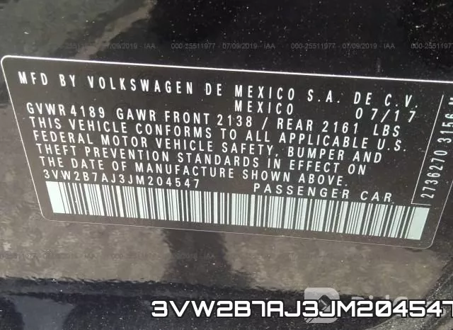3VW2B7AJ3JM204547 фото 10