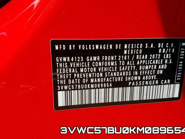 3VWC57BU0KM089654 фото 2
