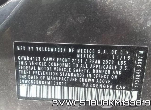 3VWC57BU8KM133819 фото 10