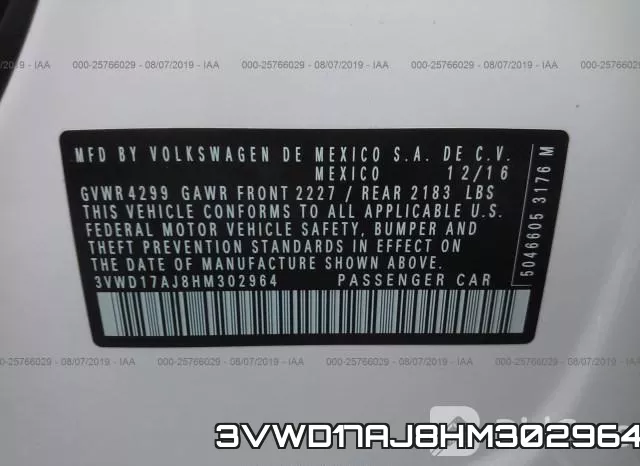 3VWD17AJ8HM302964 фото 10