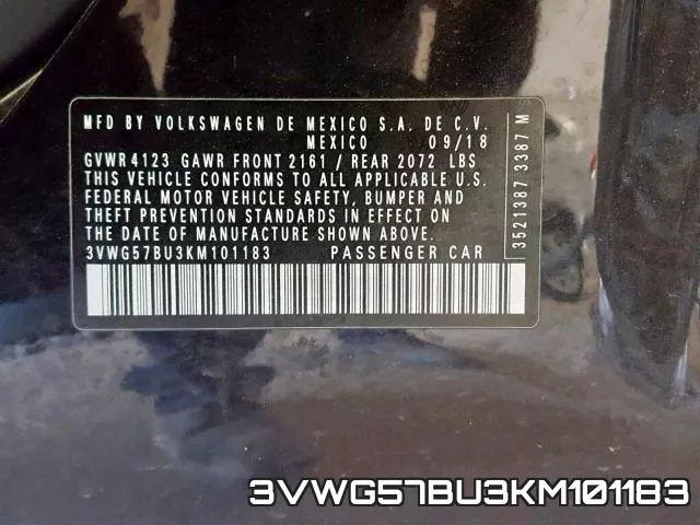 3VWG57BU3KM101183 фото 2