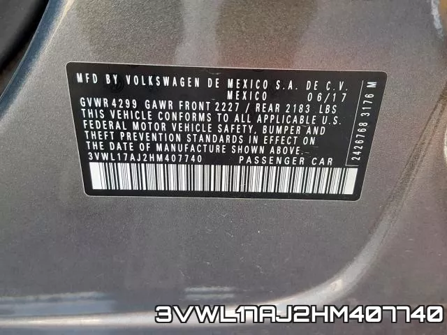 3VWL17AJ2HM407740 фото 2