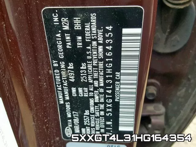 5XXGT4L31HG164354 фото 2