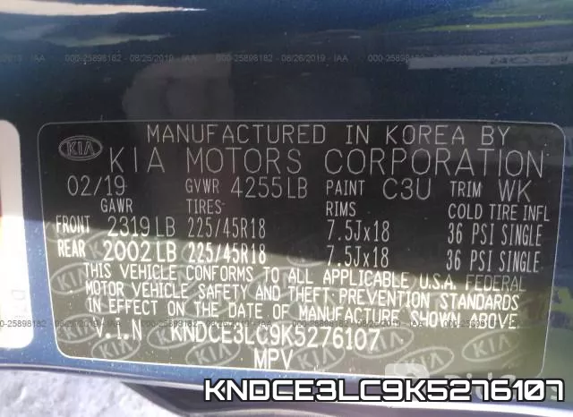 KNDCE3LC9K5276107 фото 10