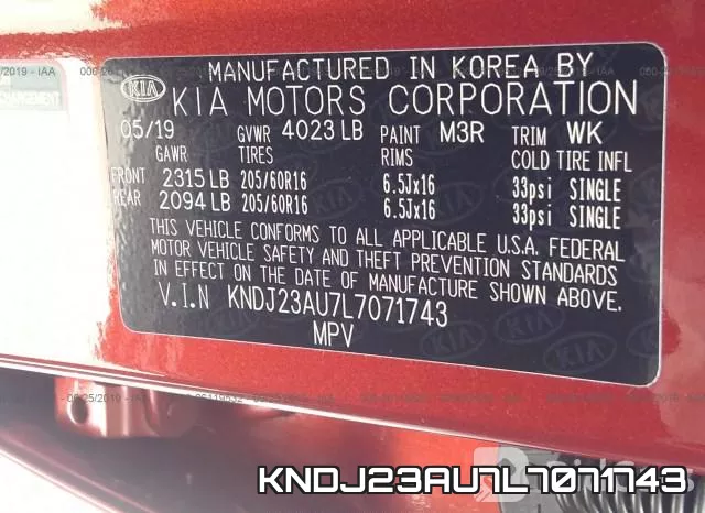 KNDJ23AU7L7071743 фото 10