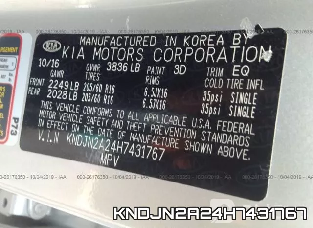 KNDJN2A24H7431767 фото 10