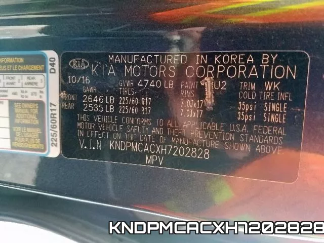 KNDPMCACXH7202828 фото 2
