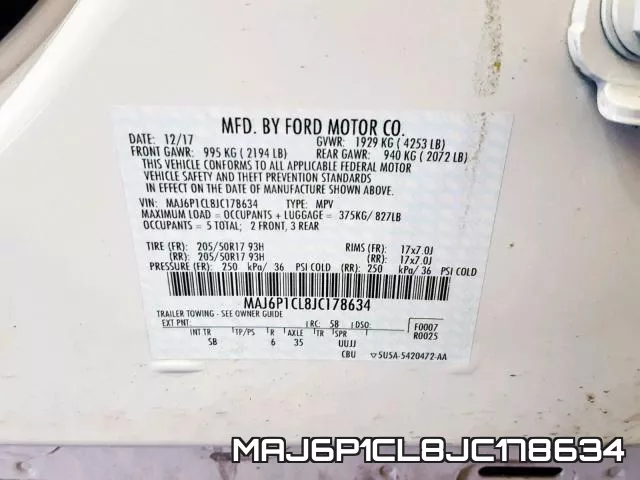 MAJ6P1CL8JC178634 фото 2