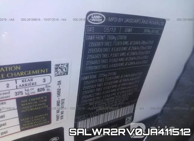SALWR2RV0JA411512 фото 8