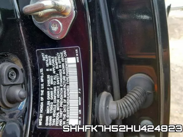 SHHFK7H52HU424823 фото 2