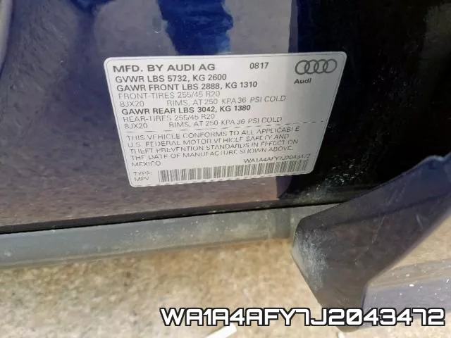 WA1A4AFY7J2043472 фото 2