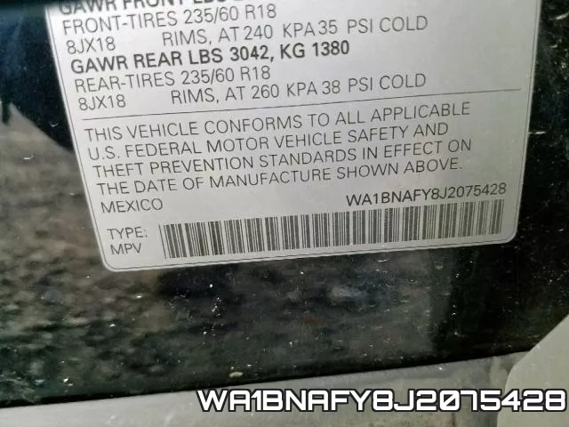 WA1BNAFY8J2075428 фото 2
