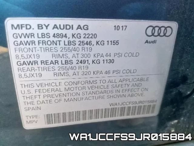 WA1JCCFS9JR015884 фото 2
