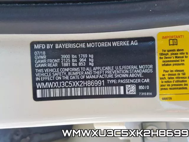 WMWXU3C5XK2H86991 фото 2