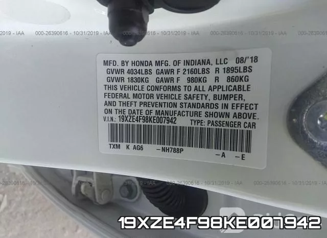19XZE4F98KE007942 фото 10