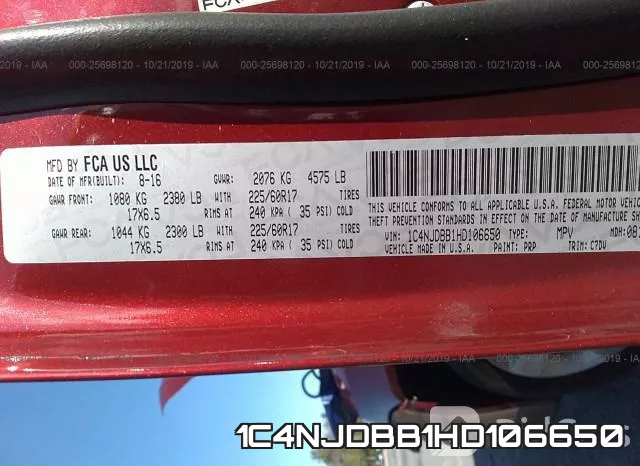 1C4NJDBB1HD106650 фото 10