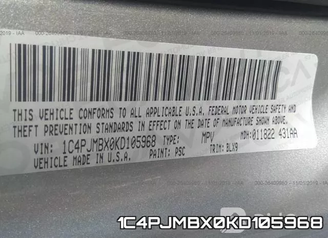 1C4PJMBX0KD105968 фото 10