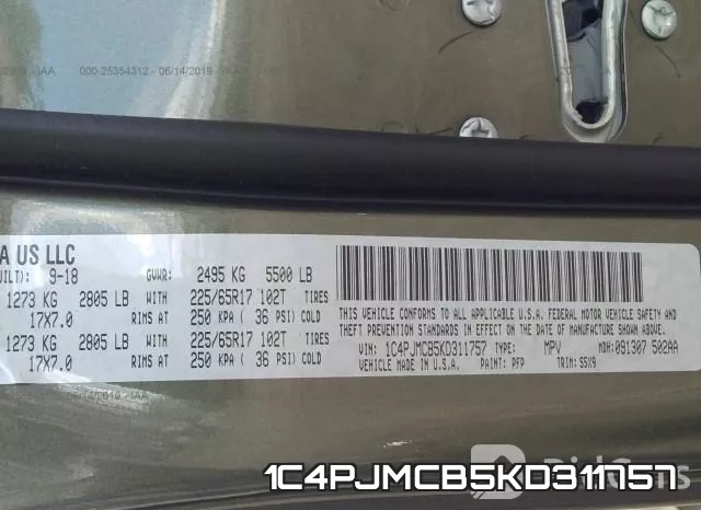 1C4PJMCB5KD311757 фото 10