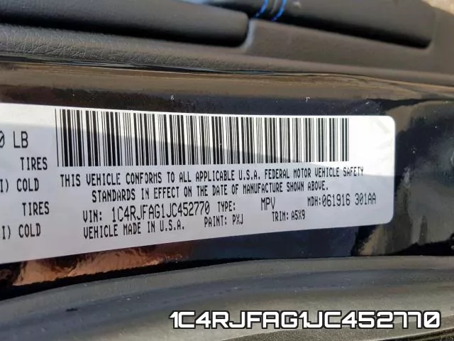 1C4RJFAG1JC452770 фото 2