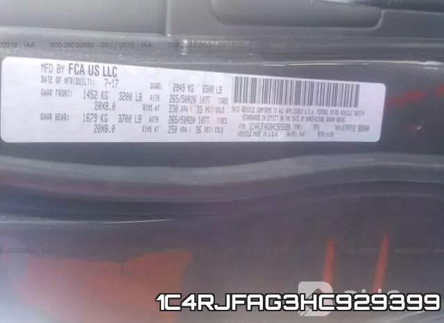 1C4RJFAG3HC929399 фото 10