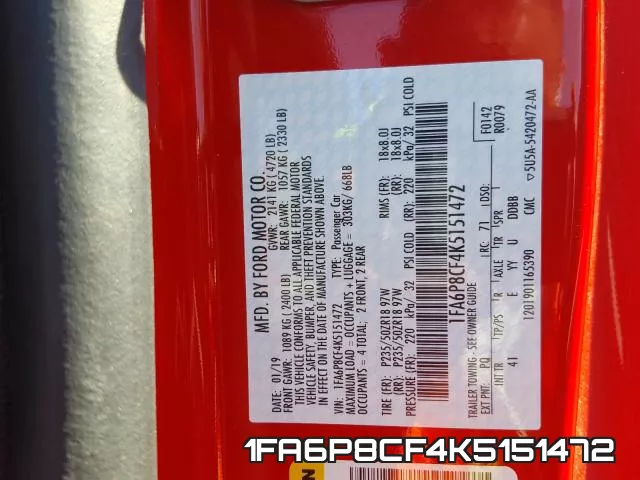 1FA6P8CF4K5151472 фото 2