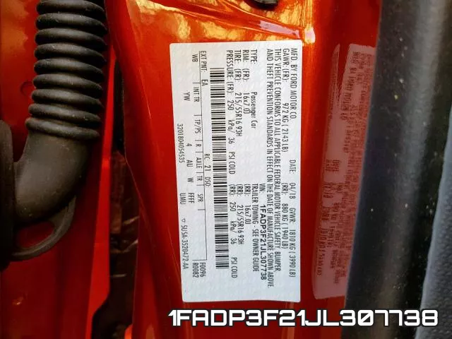 1FADP3F21JL307738 фото 2