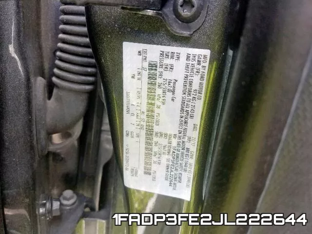 1FADP3FE2JL222644 фото 2