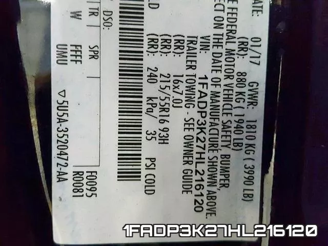1FADP3K27HL216120 фото 2