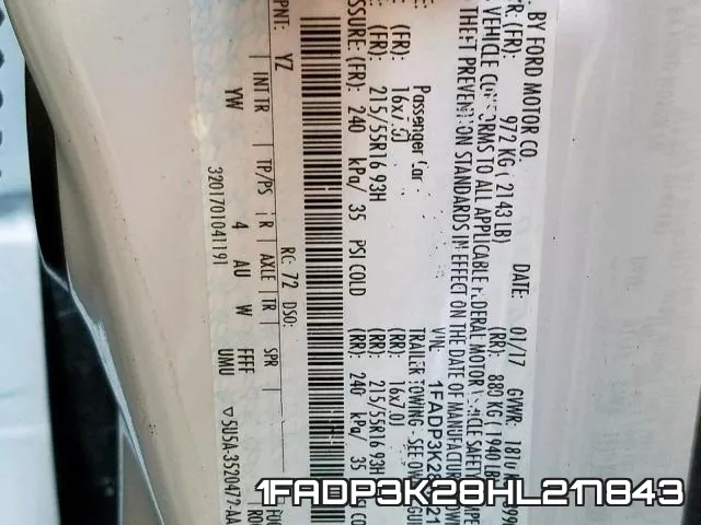 1FADP3K28HL217843 фото 2