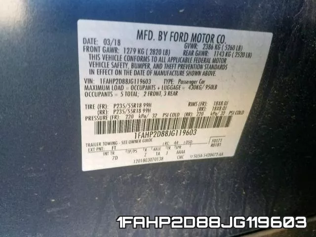 1FAHP2D88JG119603 фото 2