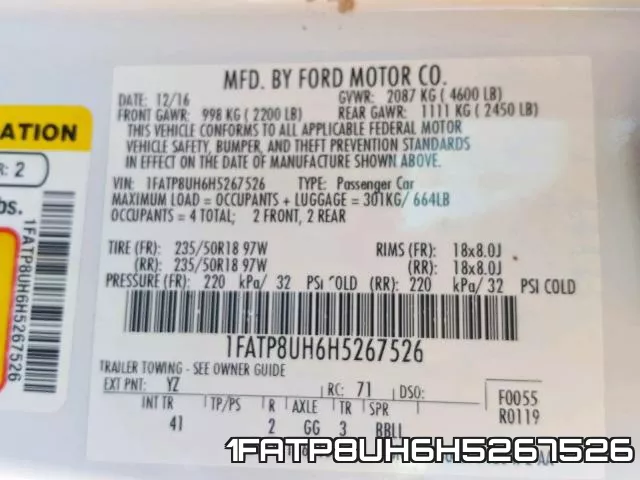 1FATP8UH6H5267526 фото 2