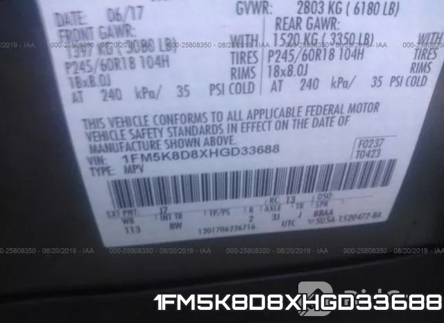1FM5K8D8XHGD33688 фото 10