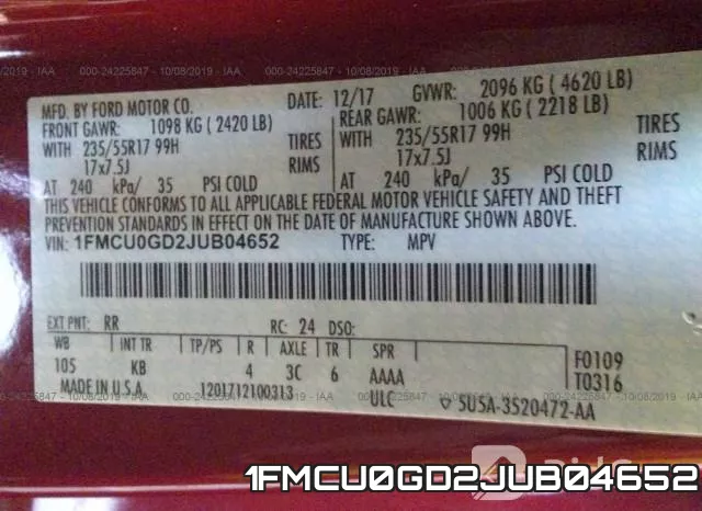 1FMCU0GD2JUB04652 фото 10