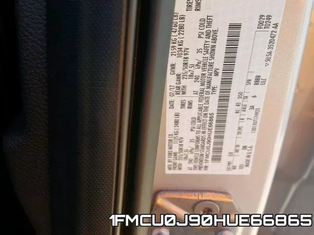 1FMCU0J90HUE66865 фото 2