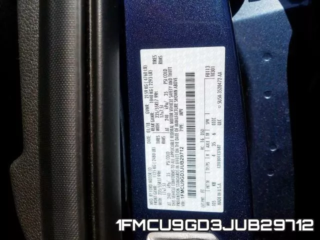 1FMCU9GD3JUB29712 фото 2