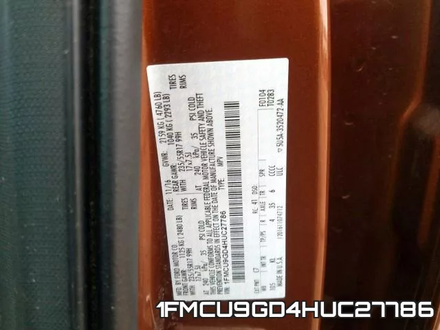 1FMCU9GD4HUC27786 фото 2