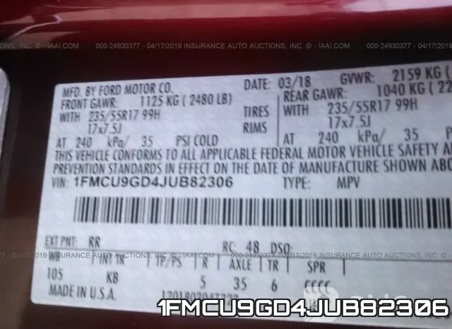 1FMCU9GD4JUB82306 фото 10