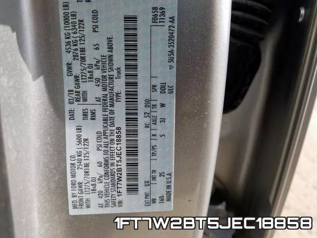 1FT7W2BT5JEC18858 фото 2