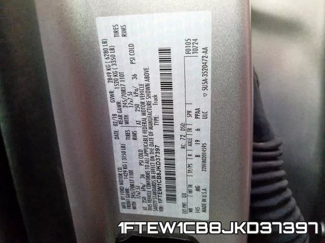 1FTEW1CB8JKD37397 фото 2