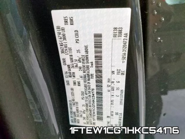 1FTEW1CG7HKC54176 фото 2