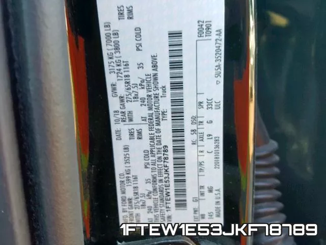 1FTEW1E53JKF78789 фото 2